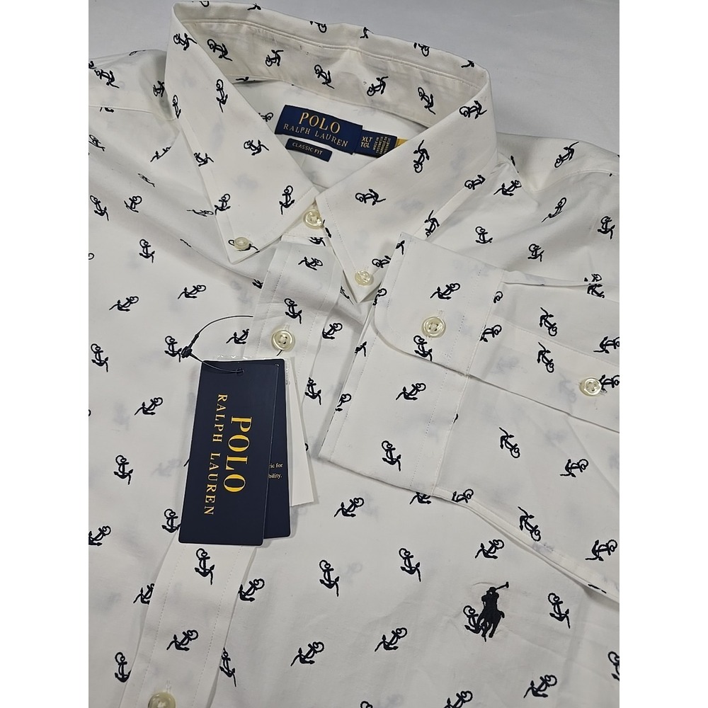 Polo Ralph Lauren‎ Mens XLT Tall Classic Fit L/S Button Down Shirt Nautical nwt